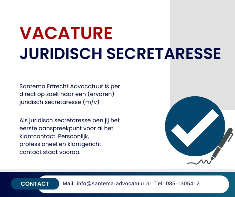 Juridisch secretaresse vacature Sneek Friesland Santema Advocaten kantoor
