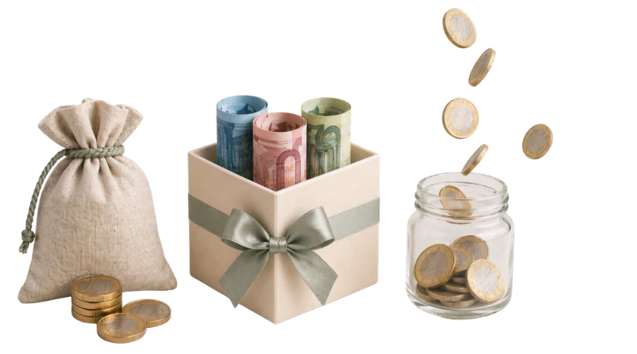 Illustratie bij schenkingen en giften.